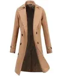 Lende Men Trench Coat Winter Long Jacket Double Breasted Overcoat