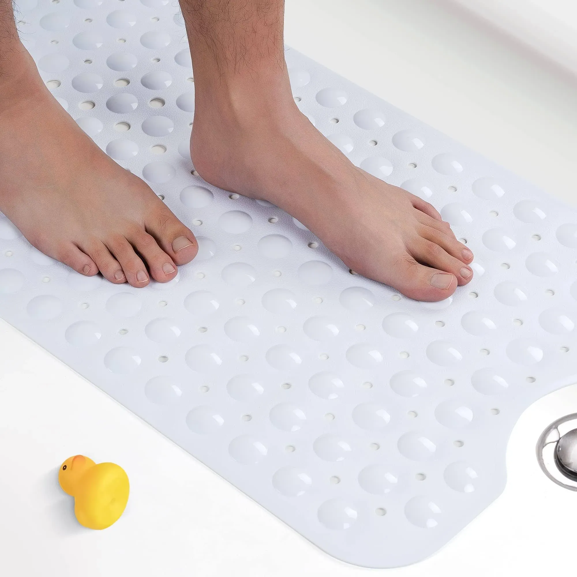 Bath Tub Mat Non-Slip 40x16 Inch Extra Long Shower Mat with Suction Cups