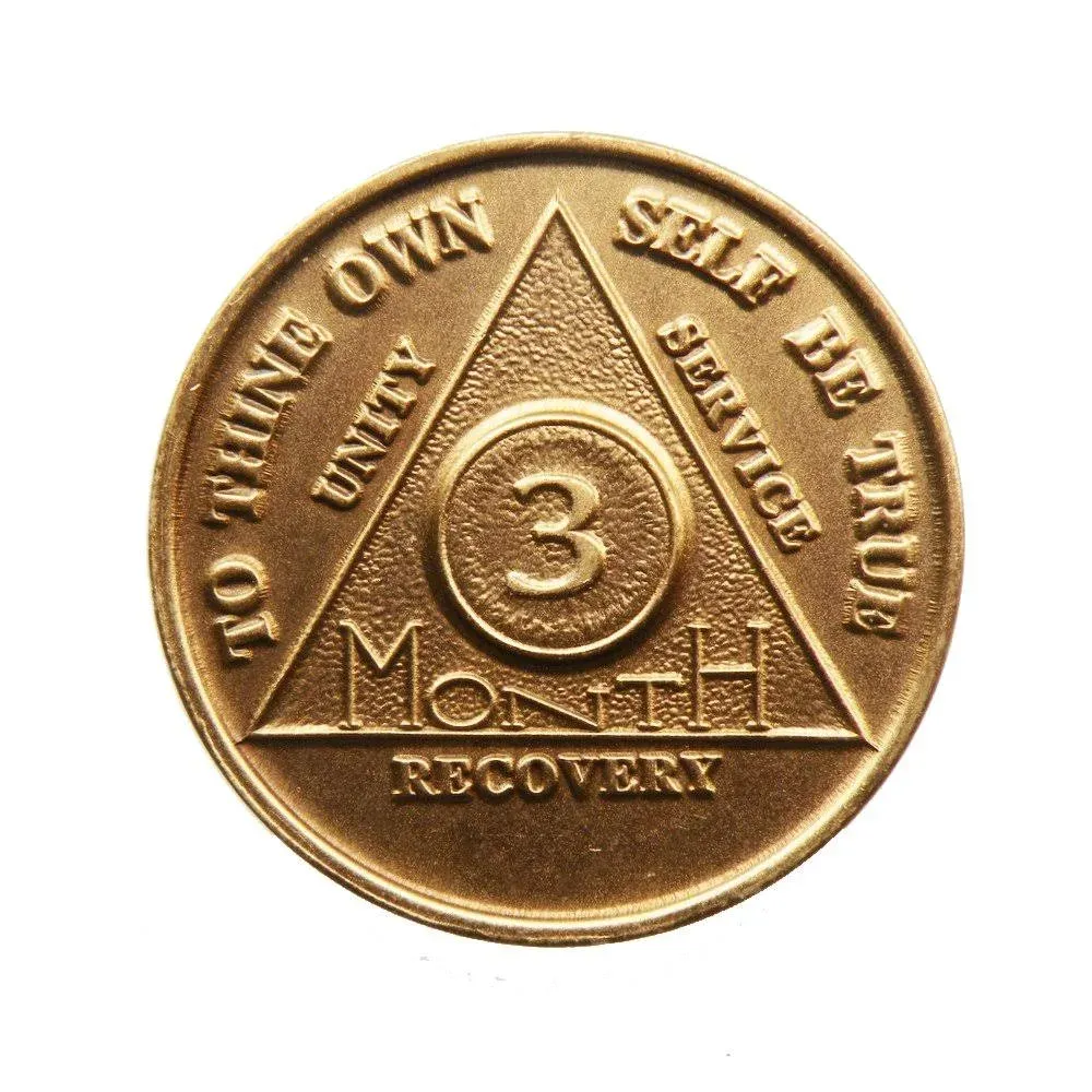 3 Month Bronze AA (Alcoholics Anonymous) - Sobriety / Birthday / Anniversary ...