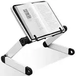 Book Stand Laptop Stand Adjustable Book Holder Tray with Page Paper Clips Ergonomic Multi Heights Angles Adjustable Cooking Bookstands for Textbook Recipe Magazine Laptop Tablet Portable