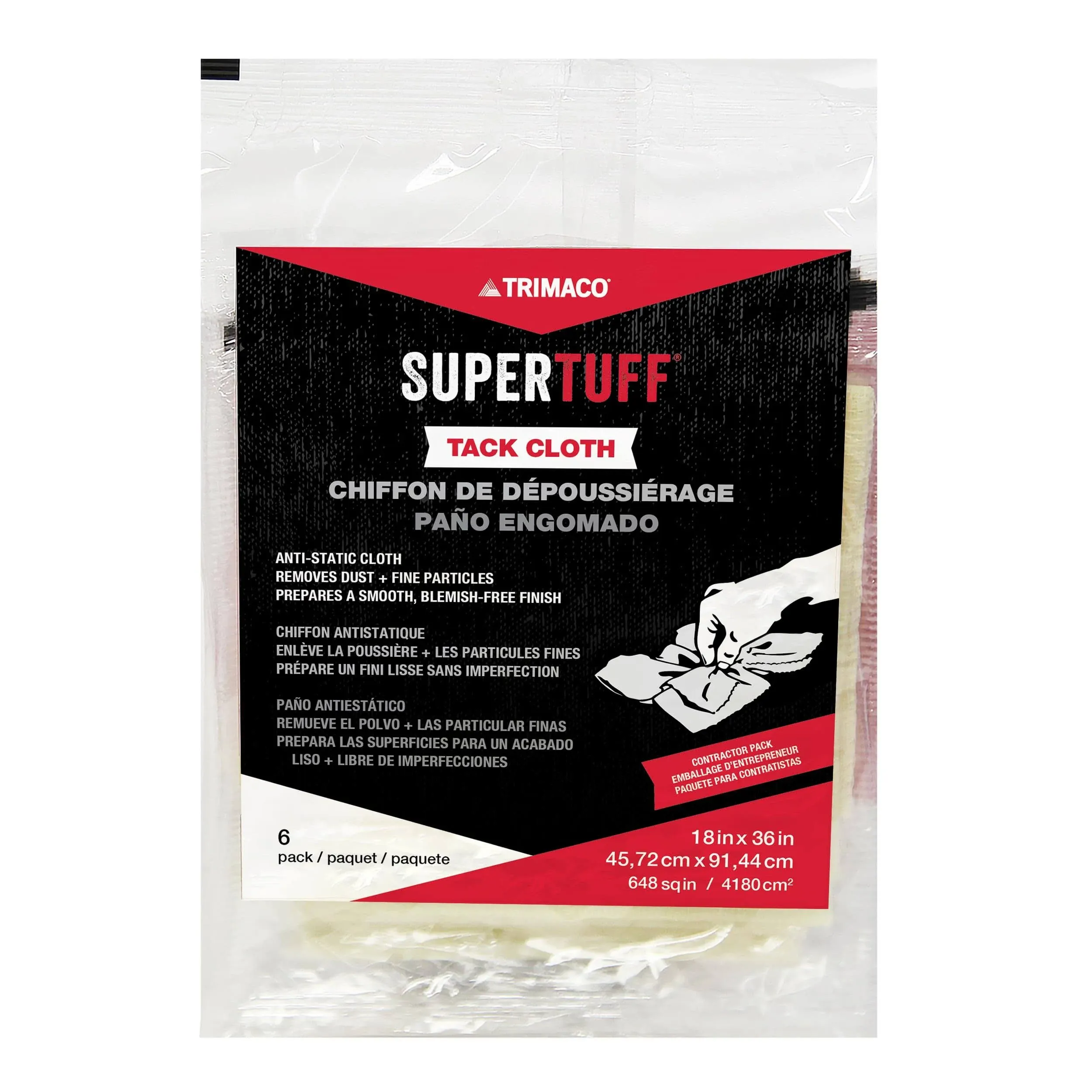 SuperTuff 36 in. W X 18 in. L White Cotton Tack Cloth