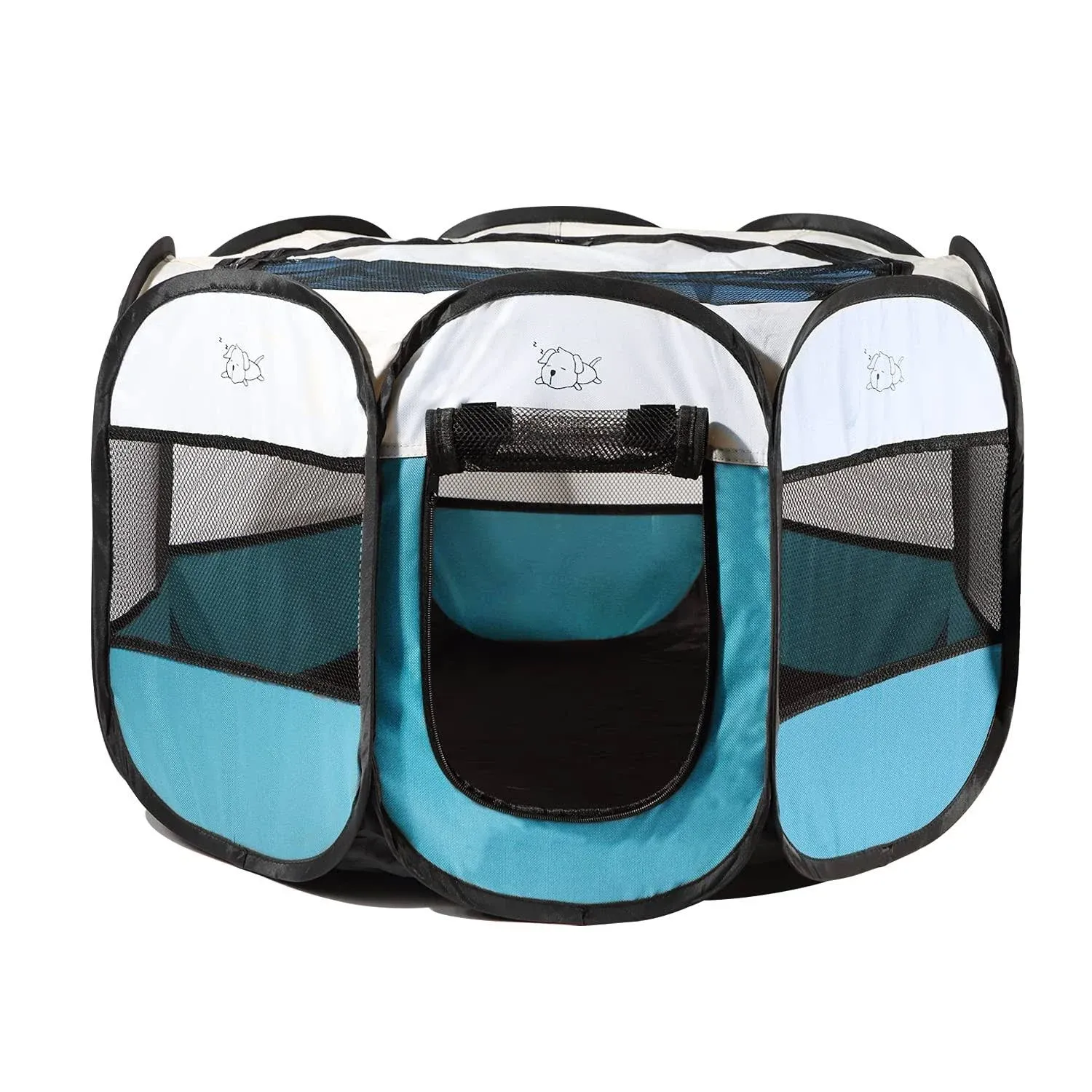 Rarasy Portable Puppy Playpen Removable Dog Mesh Shade Cover Waterproof Oxford ...