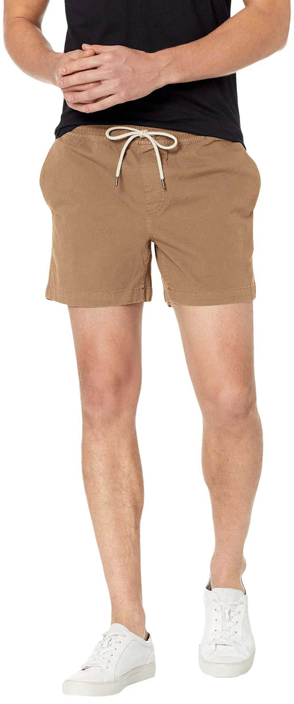 Men&#039;s Slim Shorts - Comfort Stretch Canvas, Khaki Brown, Small B07L32 -  BW99