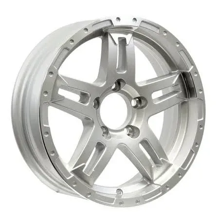 eCustomrim Aluminum Trailer Wheel 12X4 12 Inch Rim Silver Machined 5 Lug PDTU24545SM