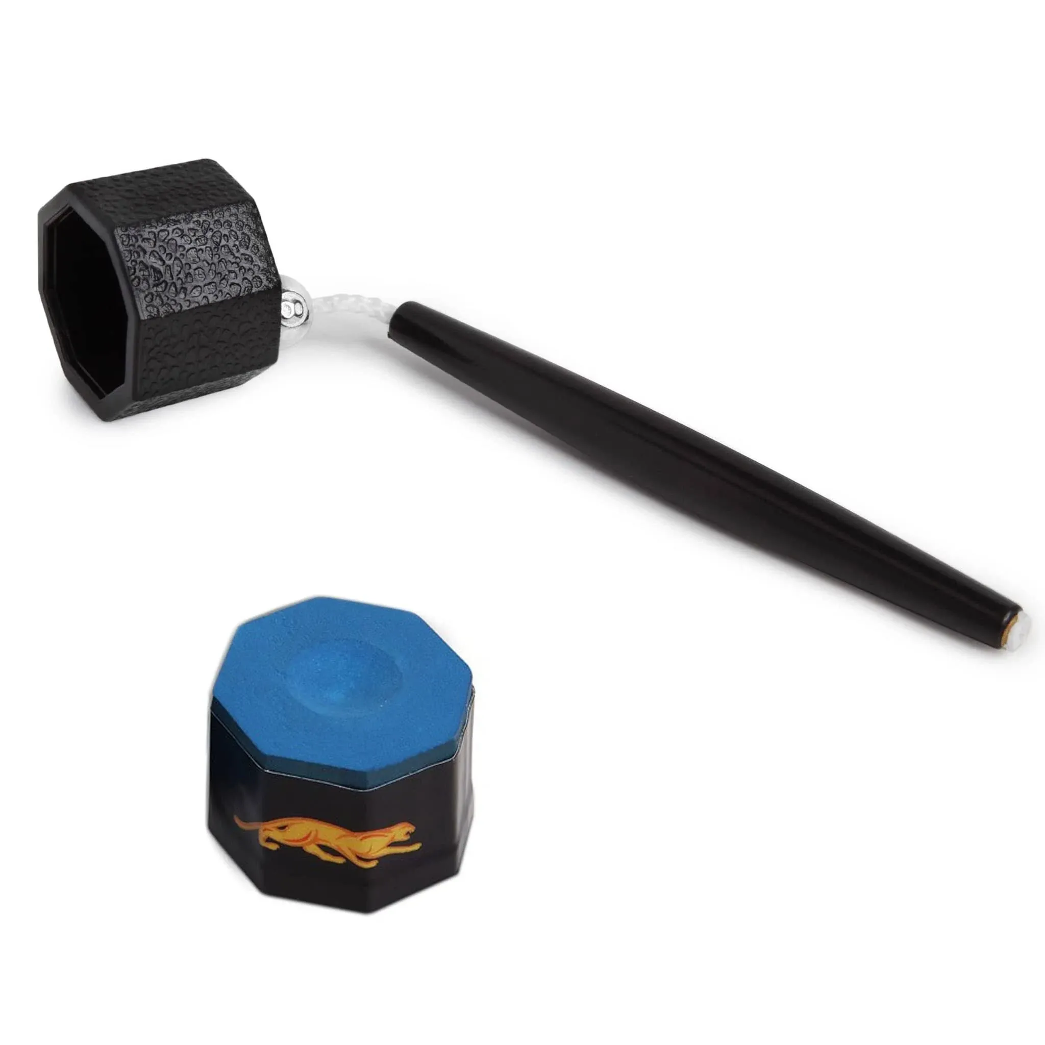 OKKO Octagon Pocket Chalker Billiard Chalk Holder Black + 1 pc of Predator Chalk