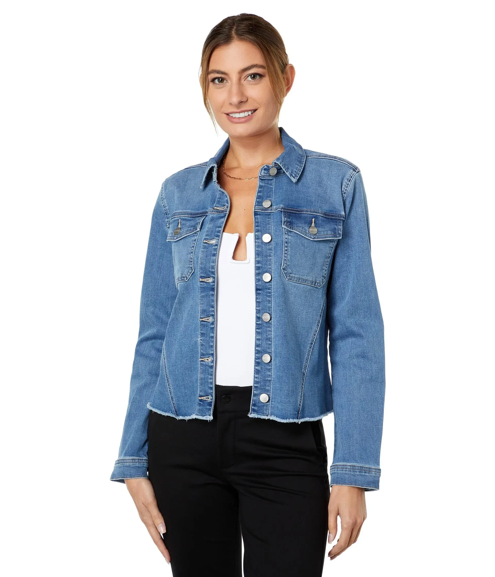 NYDJ Women's Frayed Hem Denim Jacket