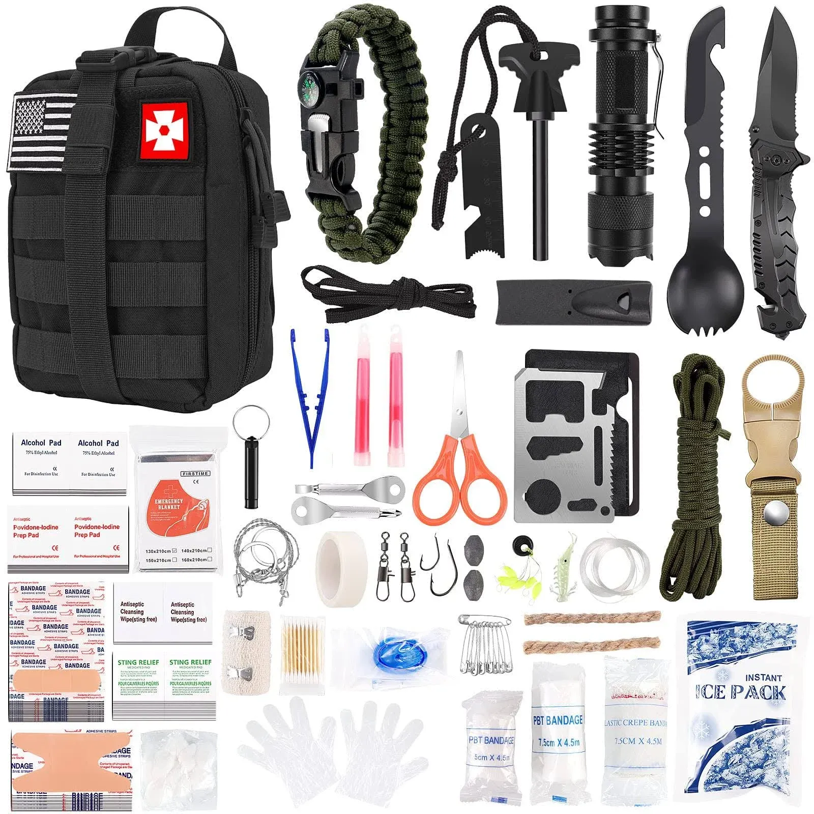 Kleclcw for Man Dad Husband 210 PCS Survival First Aid kit