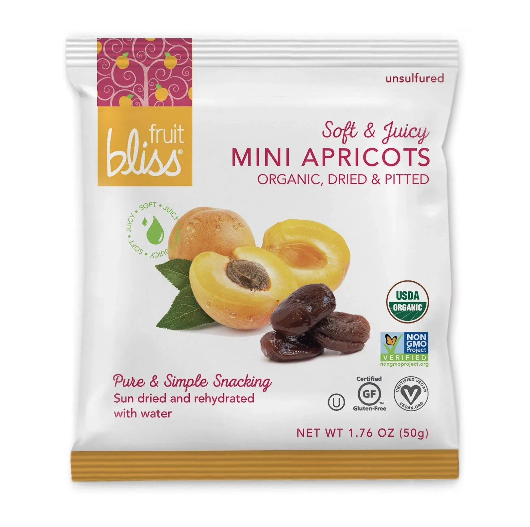 Unsulfured Turkish Apricots - Organic Apricots Dried Fruit Snacks - Healthy Snacks for On the Go & Post Workout Snacks - Non-GMO, Gluten-Free, Dried Apricot Fruit Snacks (12 Mini Pack – 1.76 oz. each