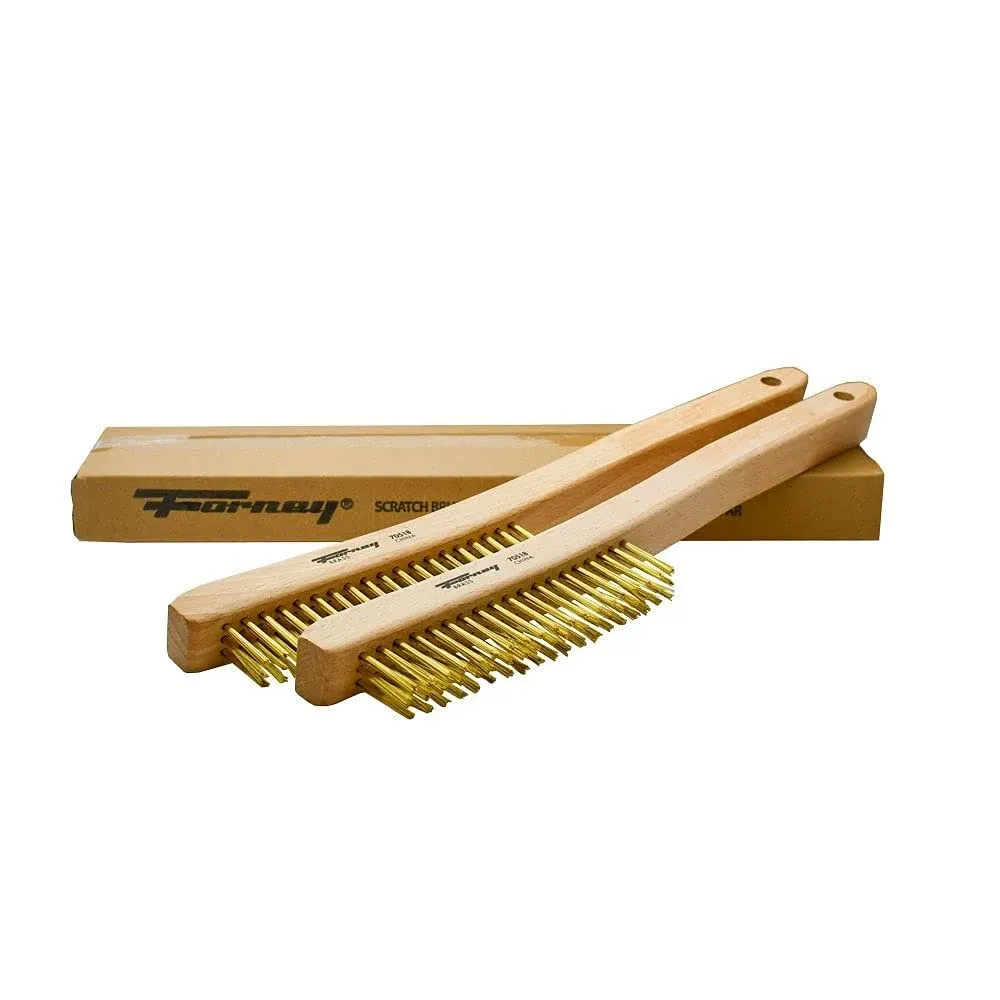 70518a 2pack Scratch Brush With Curved Handle Brass 3 X 19 Rows