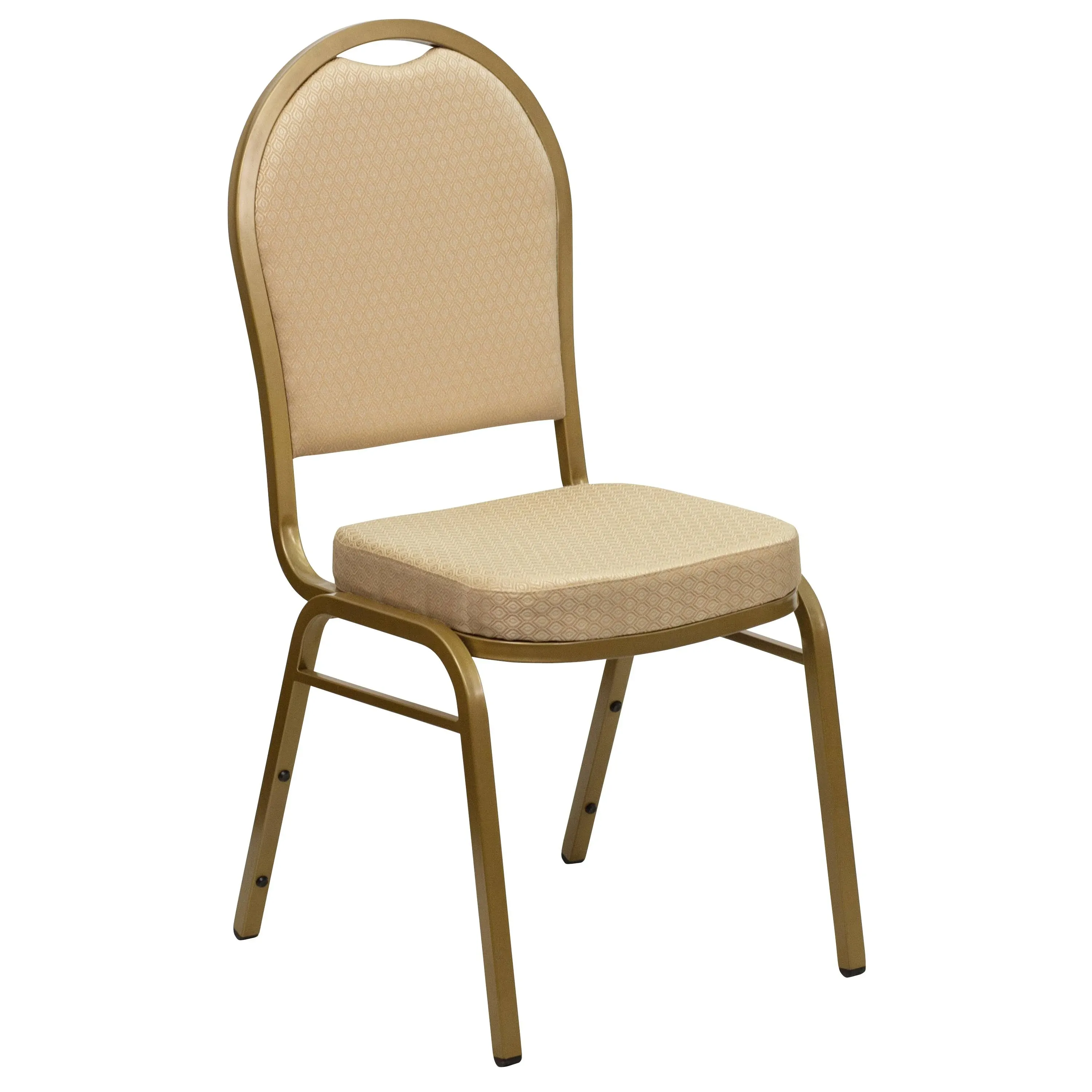 Hercules Series Dome Back Stacking Banquet Chair in Beige Patterned Fabric - Gold ...