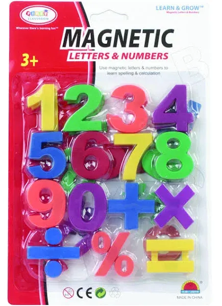 First Classroom Magnetic Numbers &amp; Symbols in a Blister Card, 1.5&#034;