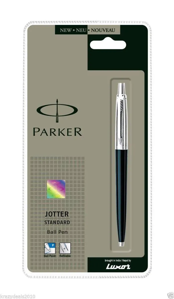 1 PACK PARKER JOTTER STANDARD CT BALL PEN BLACK BODY &amp; BLUE INK