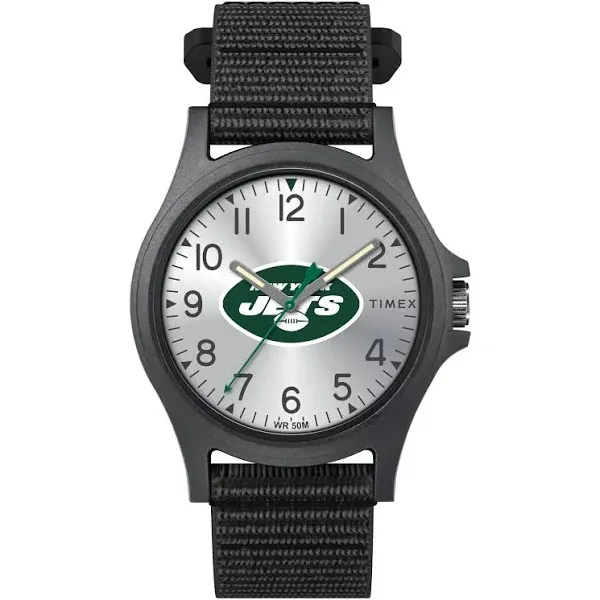 Timex Men's NFL Pride 40mm Watch ? New York Jets with Black FastWrap Strap