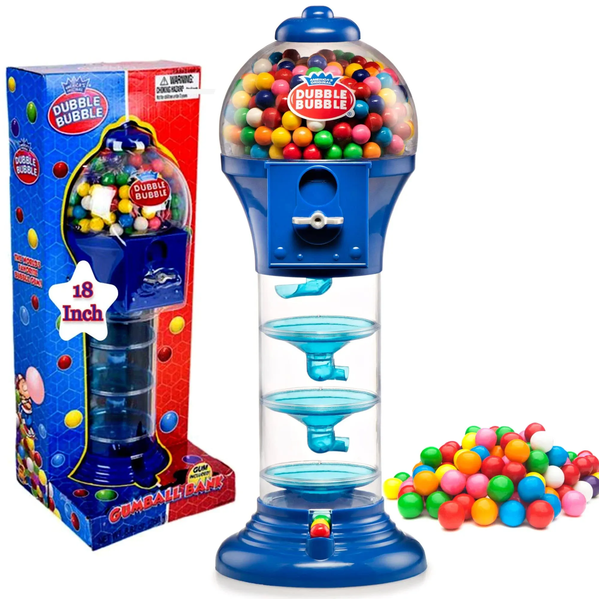 Playo 18" Big Spiral Gumball Machine Toy - Includes 113 Gum Balls - Coin Operated ...