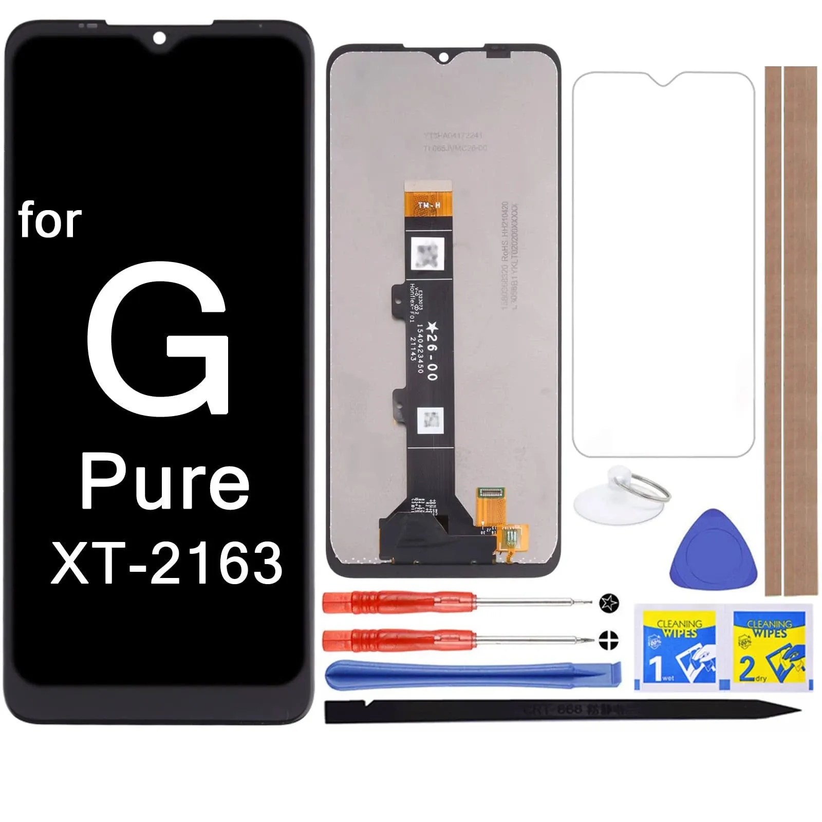 LCD Screen Replacement Touch Digitizer Display Assembly for Motorola Moto G Pure XT2163 XT2163DL XT2163-4 6.5 inch , Black