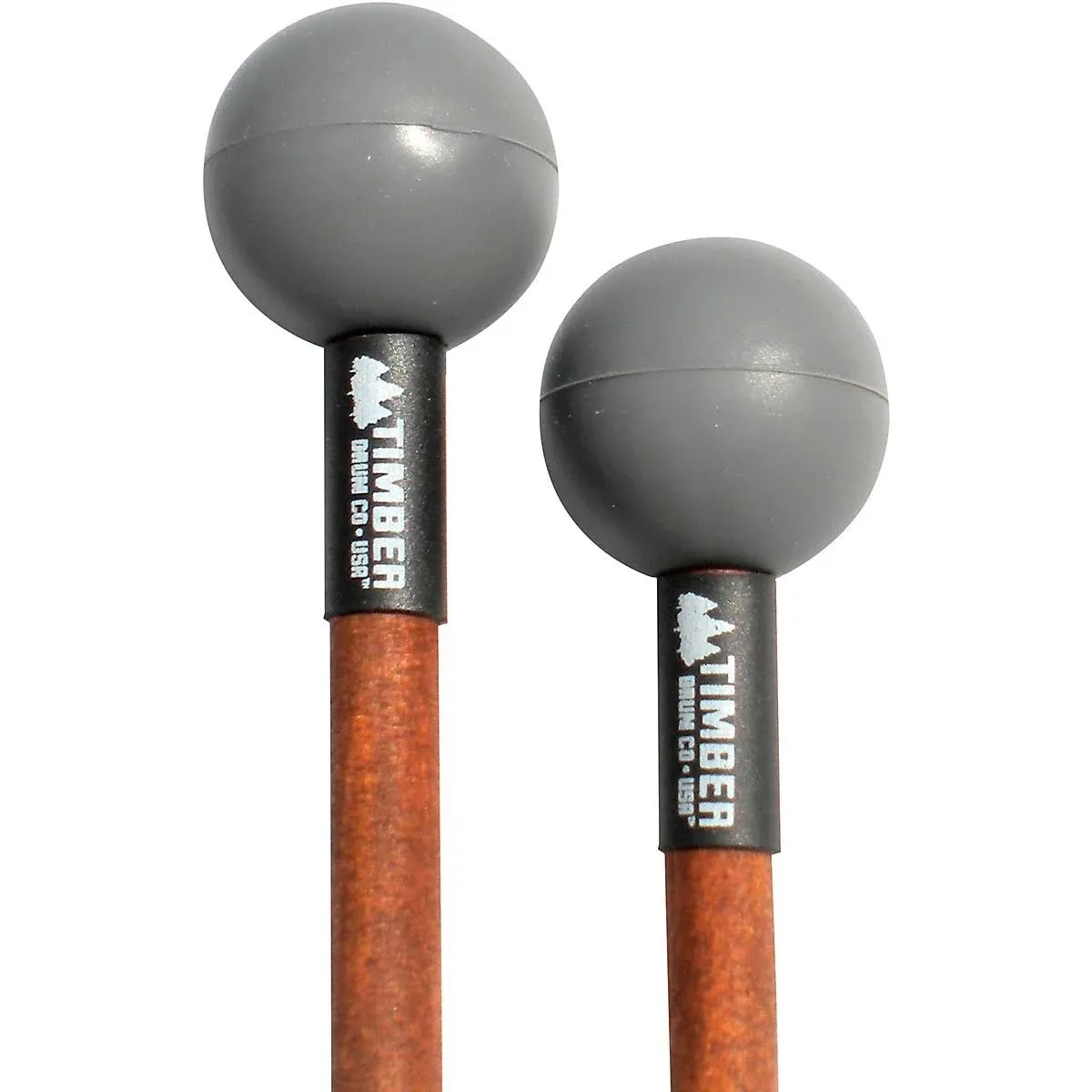 Percussion Mallet Pair, Mallets for Keyboard Music and Tongue Drum, Hard Rubber Heads –– MADE IN U.S.A. –– Stained Solid Birch Handles