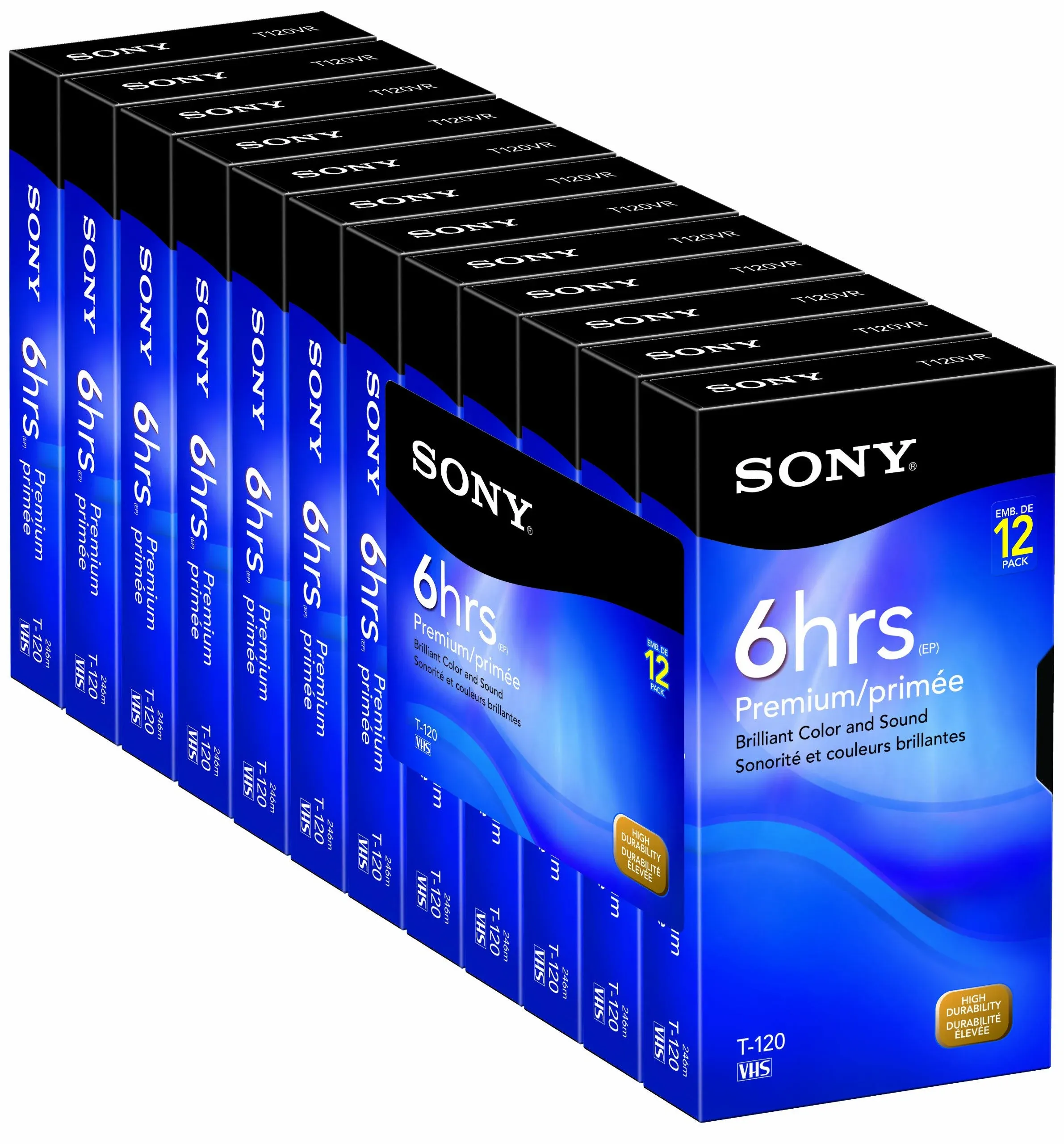 Sony VHS Tapes, 6 Hrs, Premium - 12 pack