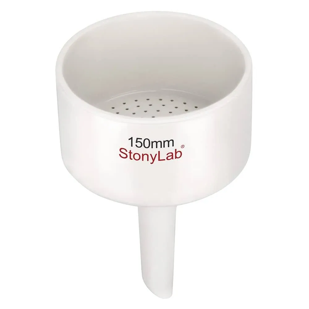 StonyLab Porcelain Buchner Funnel 150 mm, Porcelain Buchner Filter Funnel OD 15 ...