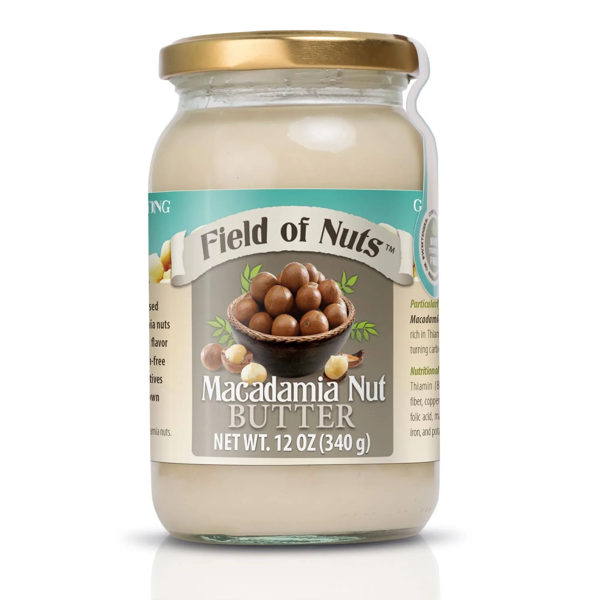 Field of Nuts Inc. Macadamia Nut Butter | Raw and Without Any Additives or Sugar | Made from Macadamia Nuts | Perfect Keto Diet Snack - 12 Oz