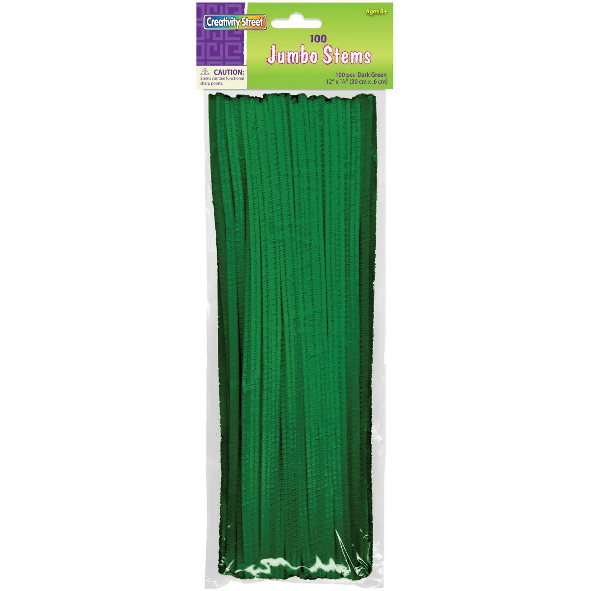 Creativity Street Jumbo Stems 100-Count Package Dark Green