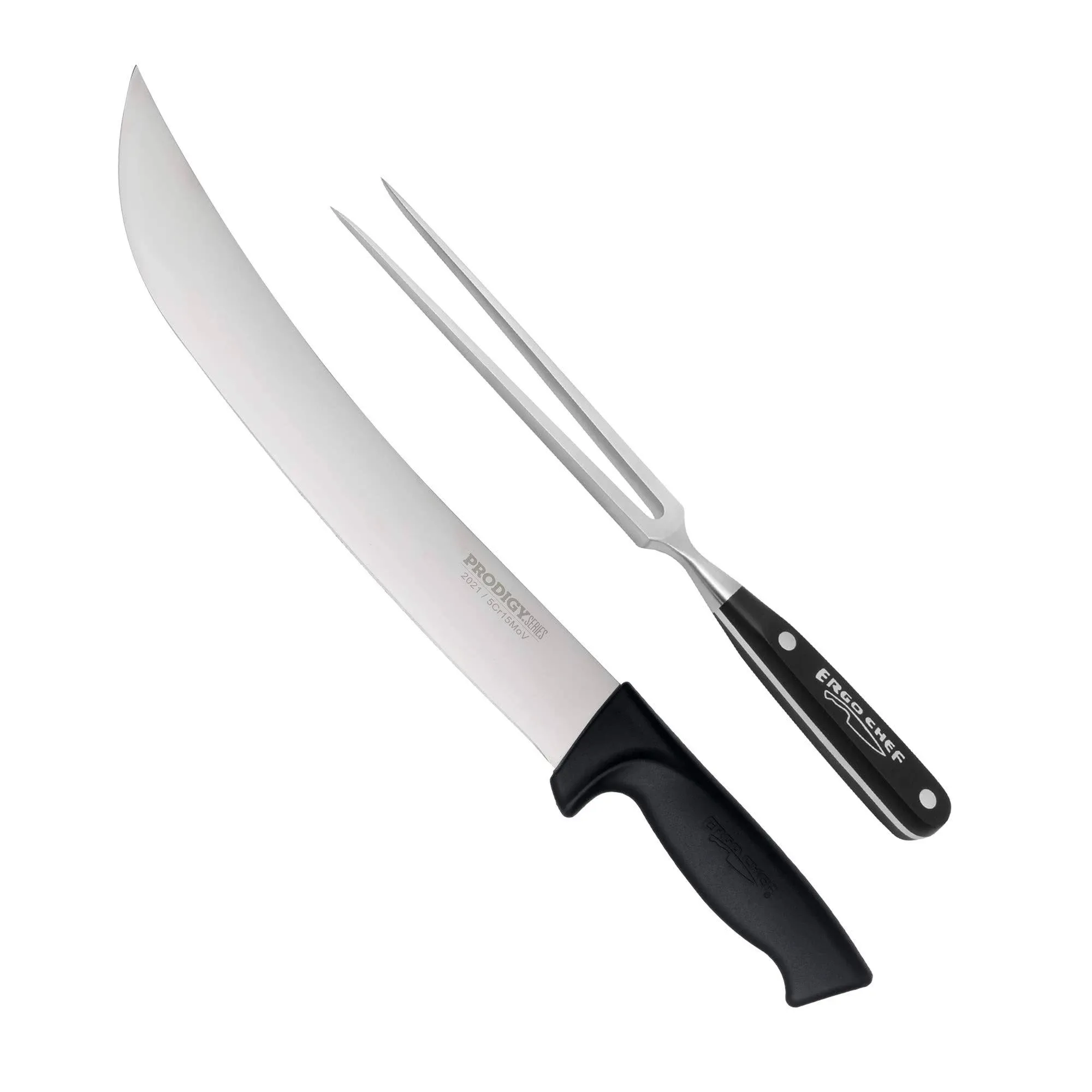 Ergo Chef Prodigy 12-Inch Cimeter Curved Breaking Knife and Pro Series Carvin...