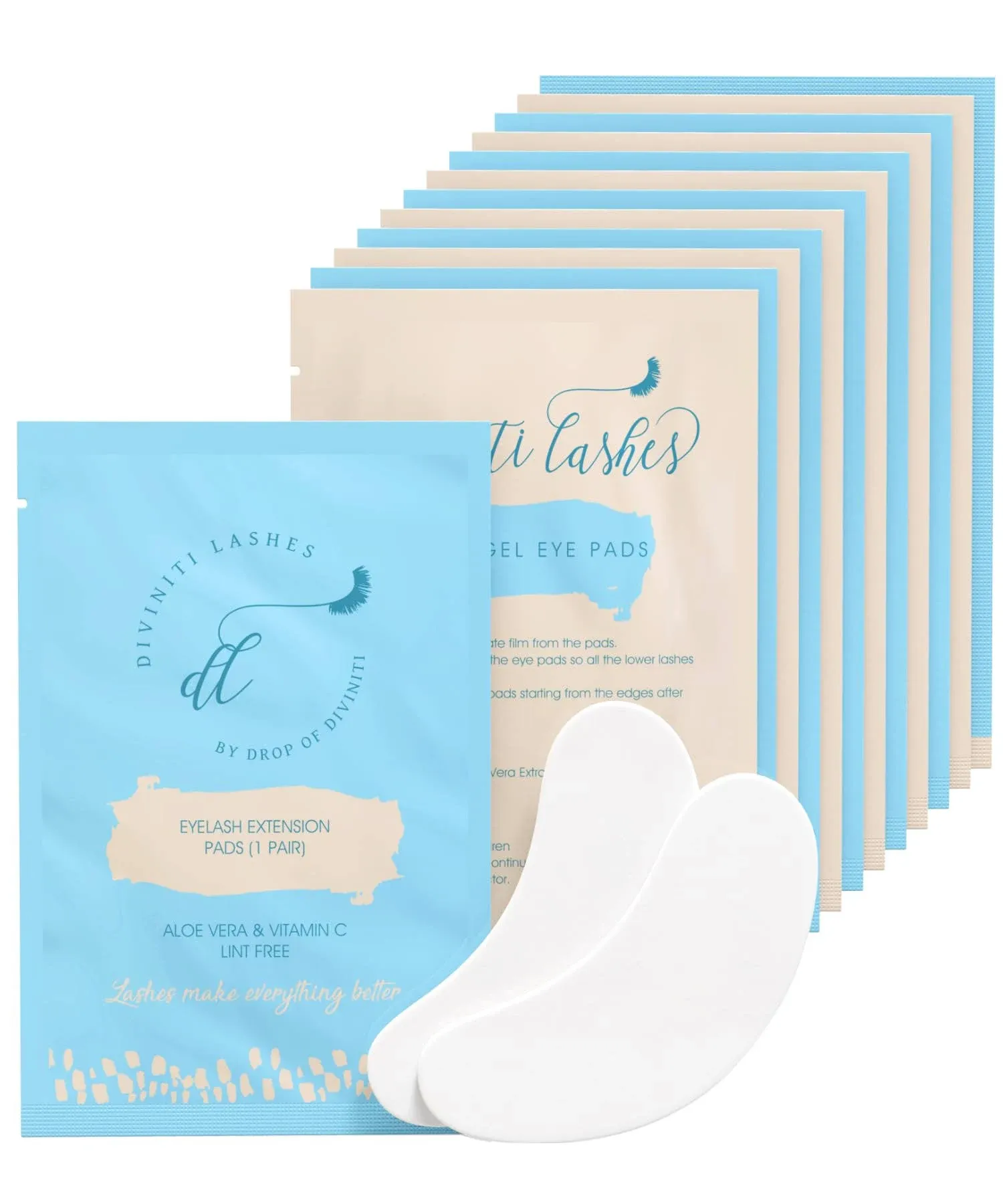 DIVINITI Under Eye Gel Pads - Lint Free Gel Eye Pads for Lash Extensions with ...