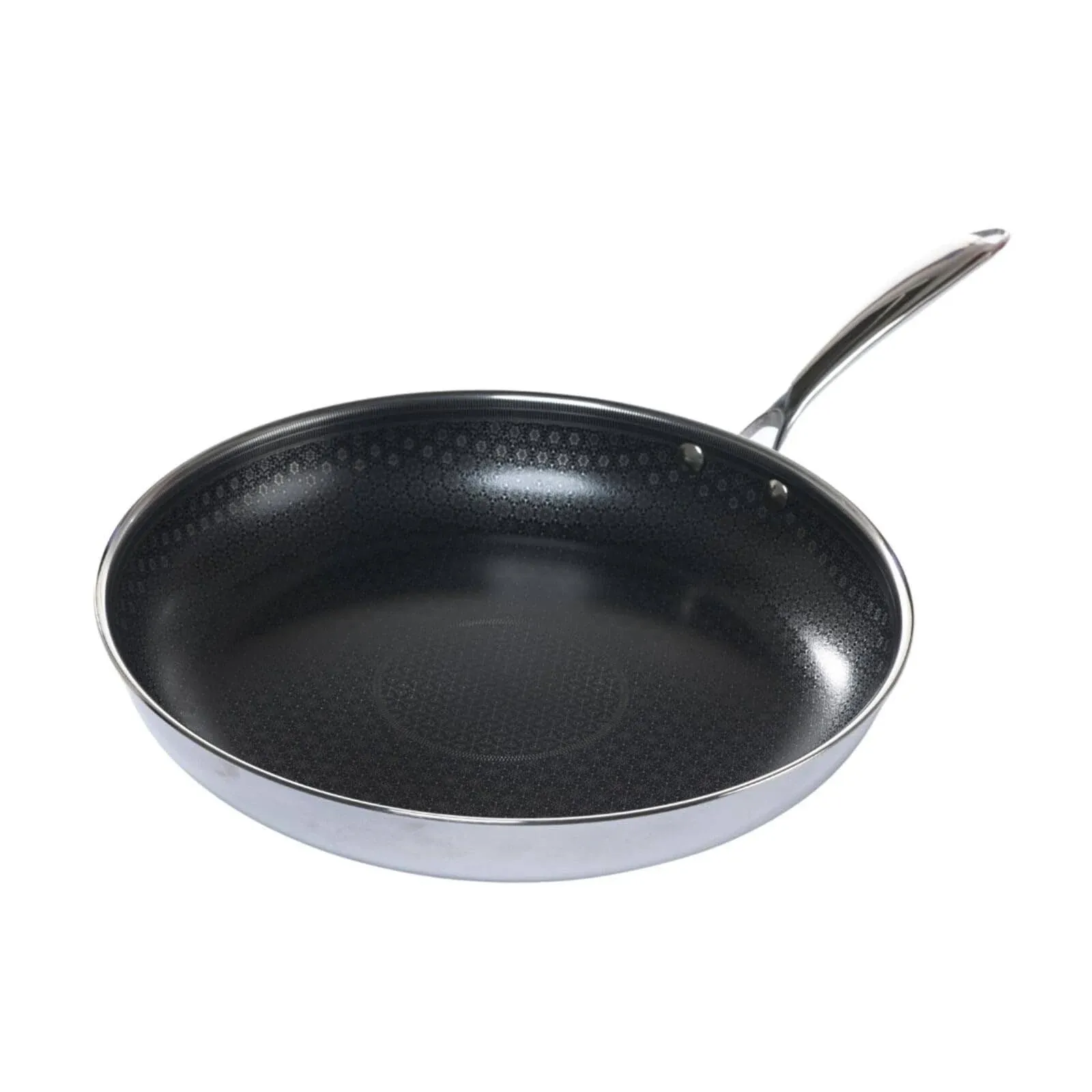 Black Cube CeramicQR Fry Pan, 20.86in.Wx 12.59in.D x 2.36in.H, 12.5in. dia., stainless steel