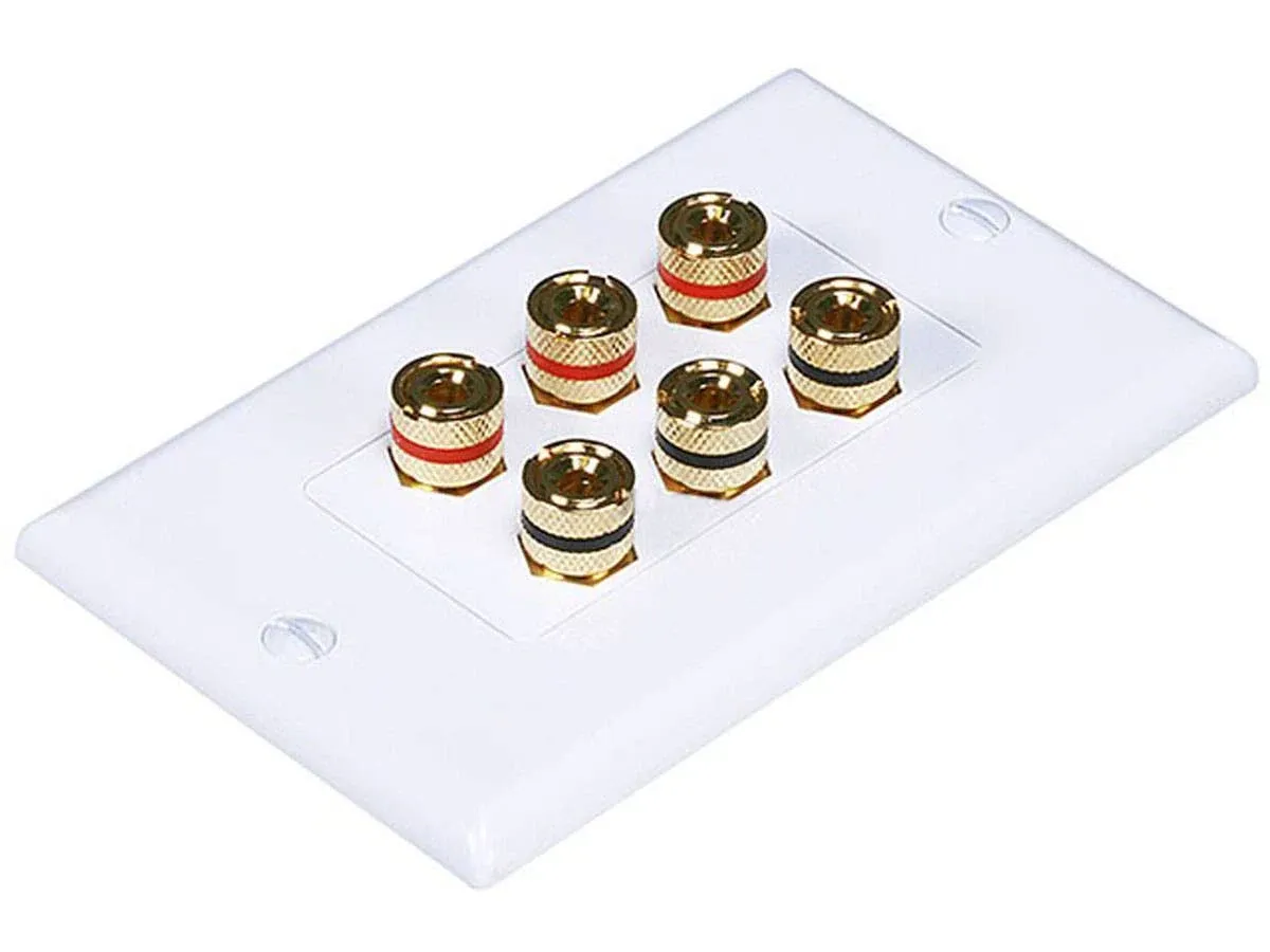 Monoprice High Quality Banana Binding Post Two-Piece Inset Wall Plate For 3