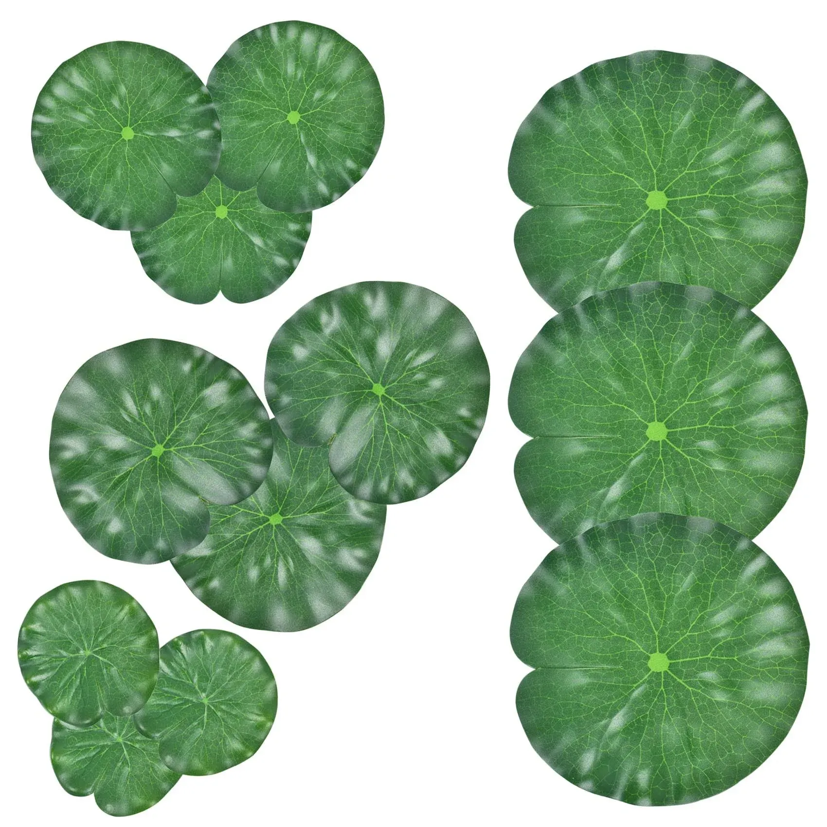 Zoyiancy Artificial Floating Plants Lotus Leaves, 12 Pcs Realistic Floating Lily Pad Pond Decorations, Fake Green Leaves Water Lily for Home Garden Ponds Pool Fish Tank Aquarium