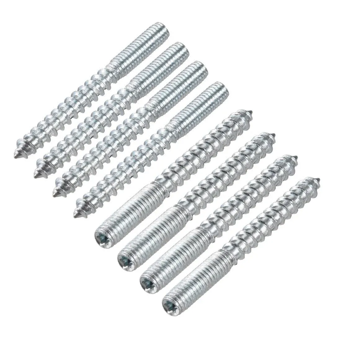 8Pcs M6x60mm Hanger Bolt Double Headed Bolt Self-Tapping Screw for Furniture