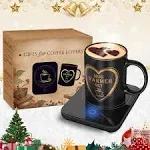 Coffee Mug Warmer Set with Mug, Coffee Mug Cup Warmer for Desk with Auto Shut Off-Coffee Gifts