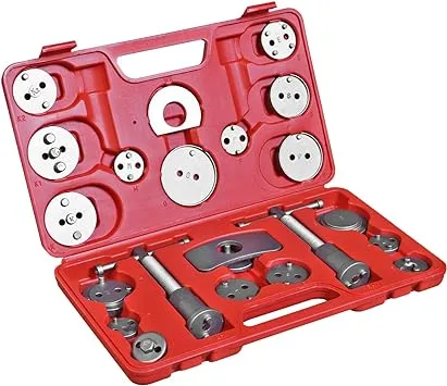 BIG RED Torin 22 PCS Brake Caliper Press Tool Kit, Disc Brake Piston Caliper Compressor Tool Set for Brake Pad Replacement Reset, Red, ATRHS-E3318BR