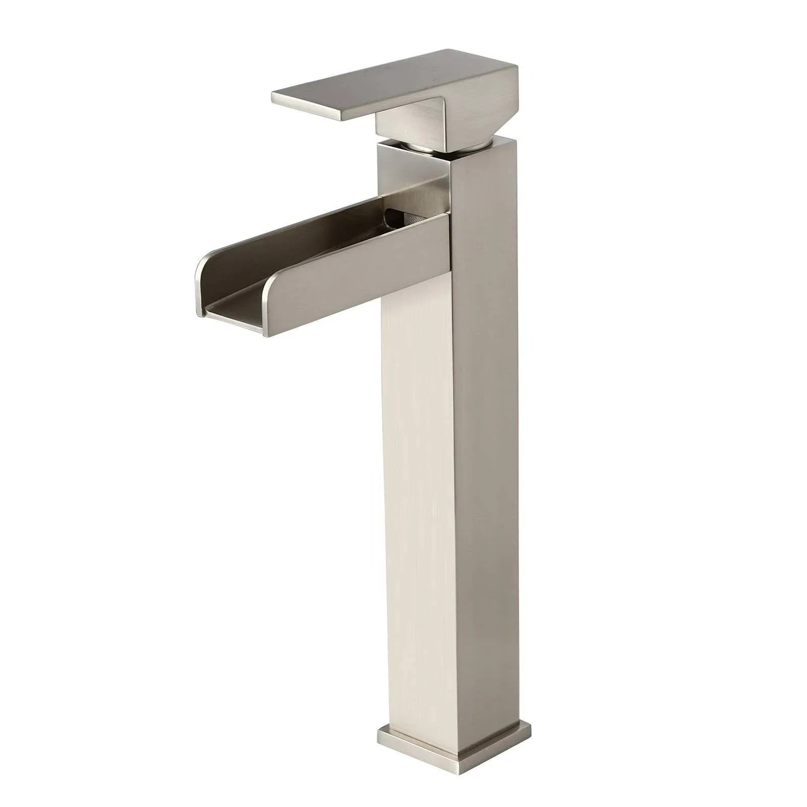 Homary Modern Brushed Nickel Waterfall Faucet for Vessel Sink Single Handle B3