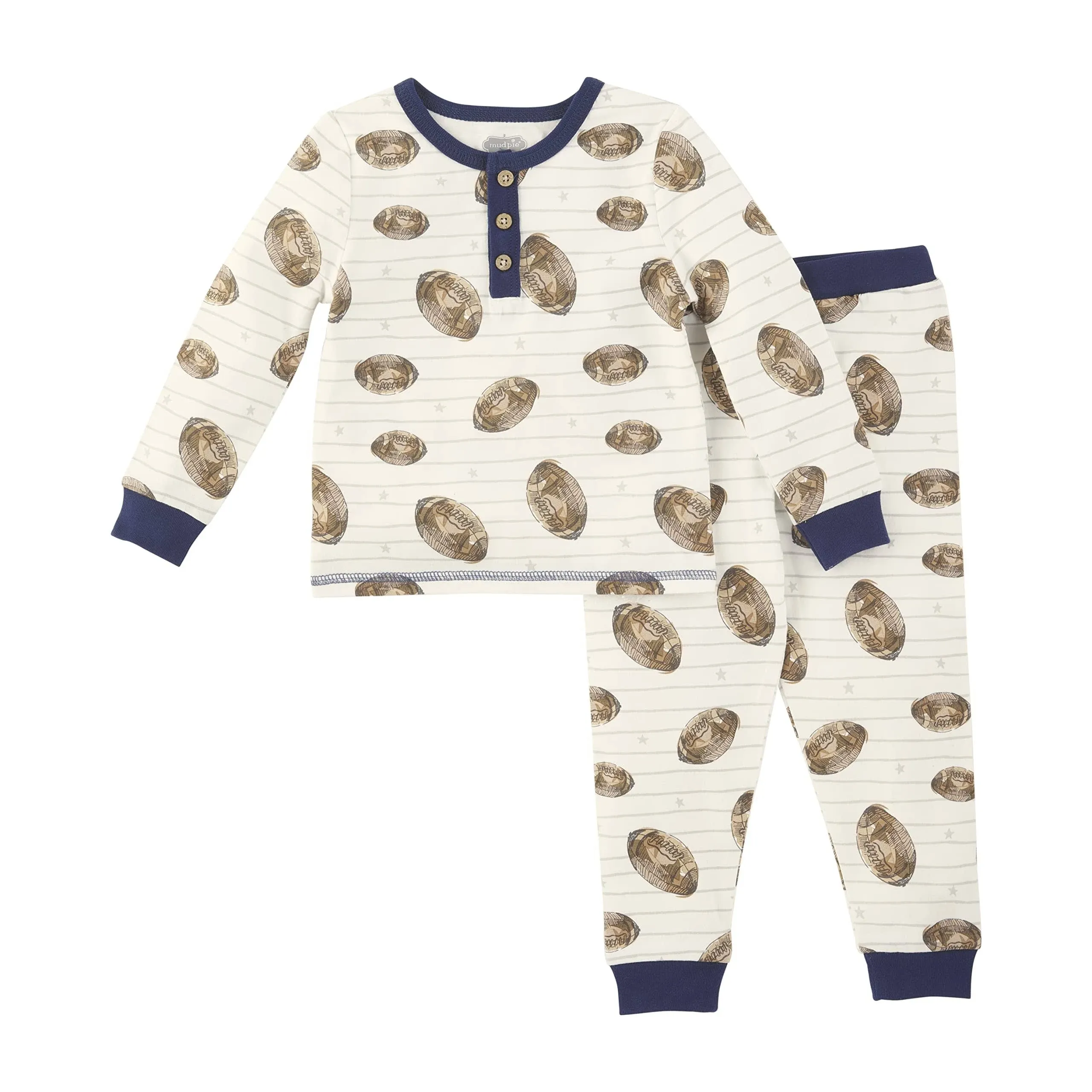 Mud Pie Baby Boys' Football Pajama Set