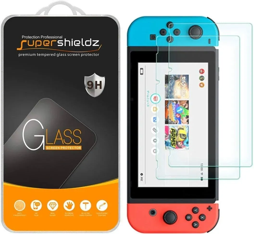 2-Pack Supershieldz for Nintendo Switch Tempered Glass Screen Protector Saver