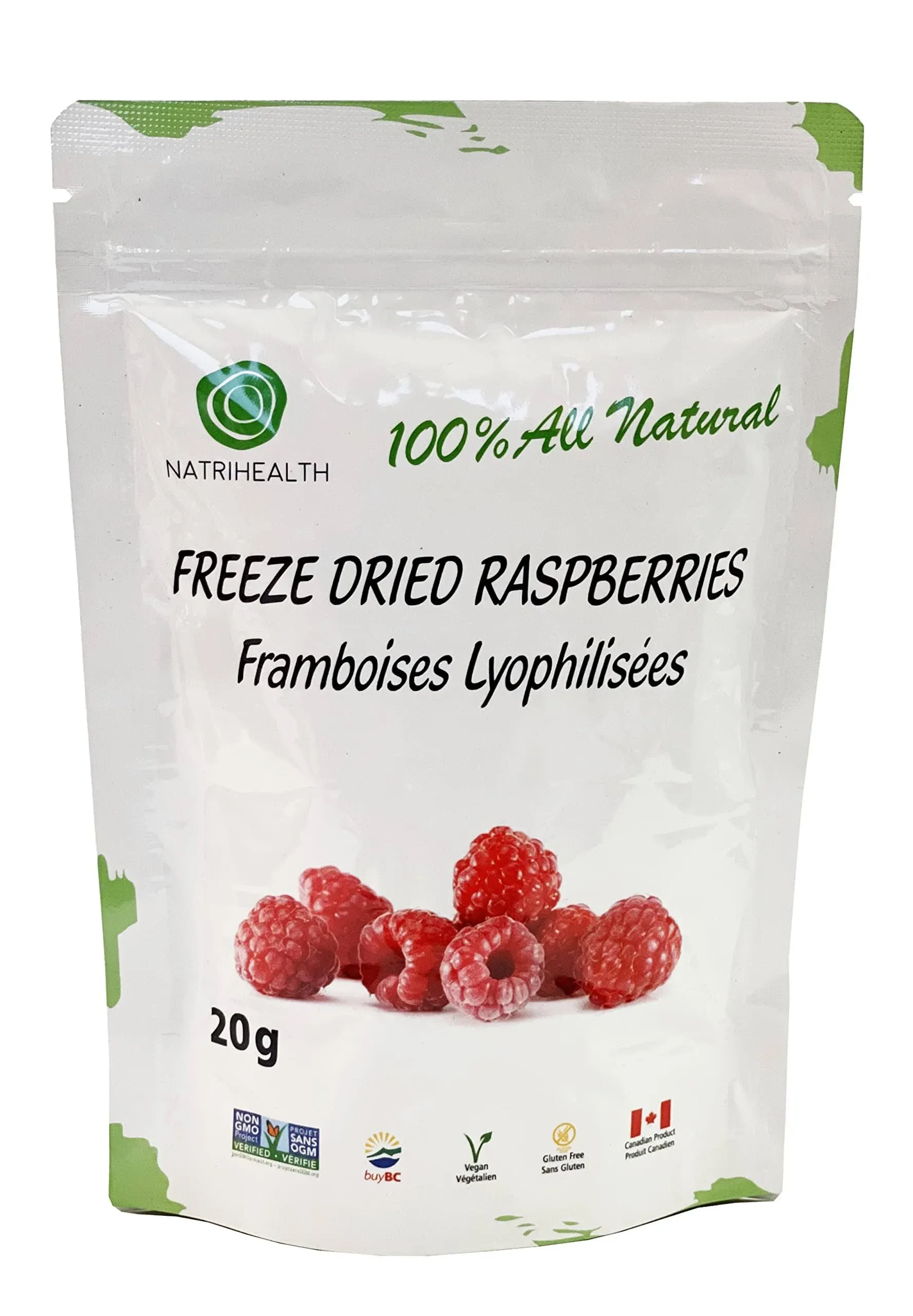 100% Canada Raspberries - Freeze Dried Raspberries 20g