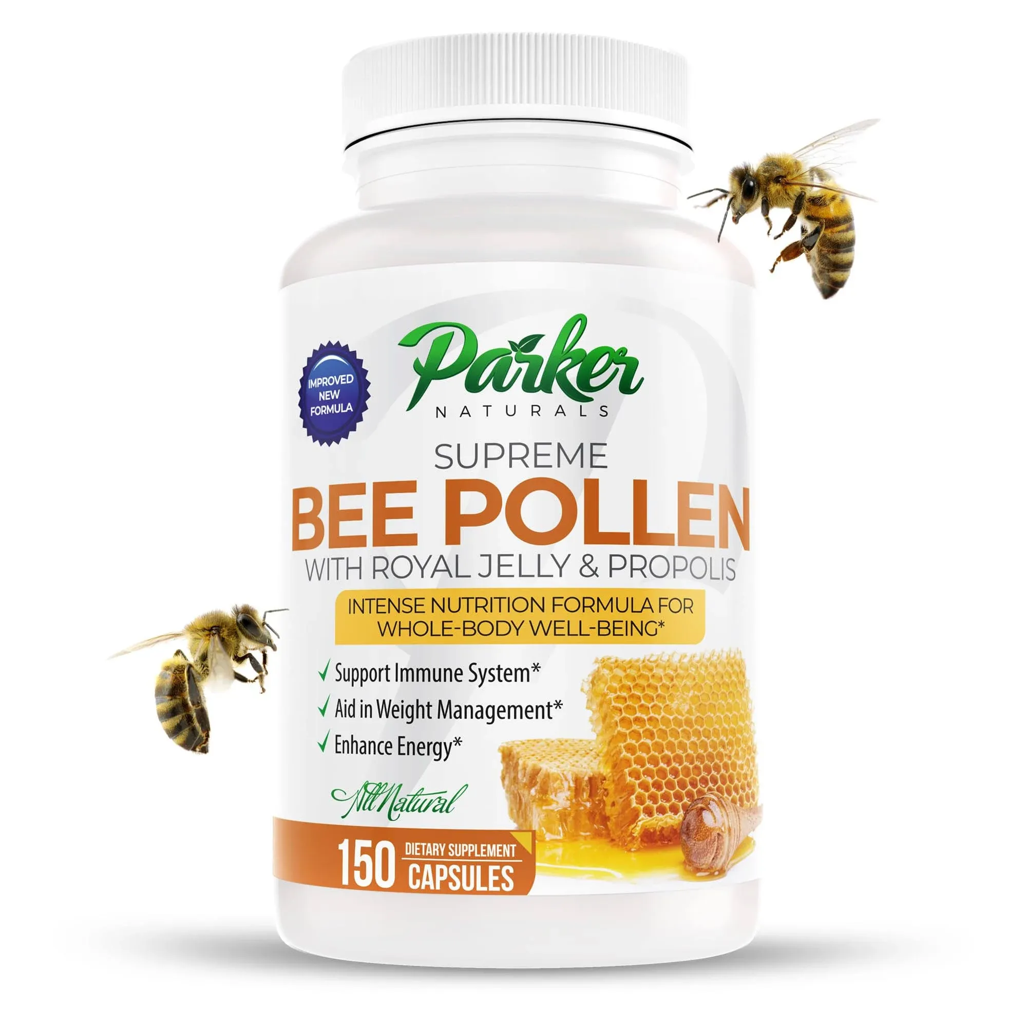 Supreme Bee Pollen Capsules, 3520 mg Royal Jelly, Bee Pollen, and Bee Propolis Capsules, Natural Bee Pollen Supplement for Adults, 150 Capsules