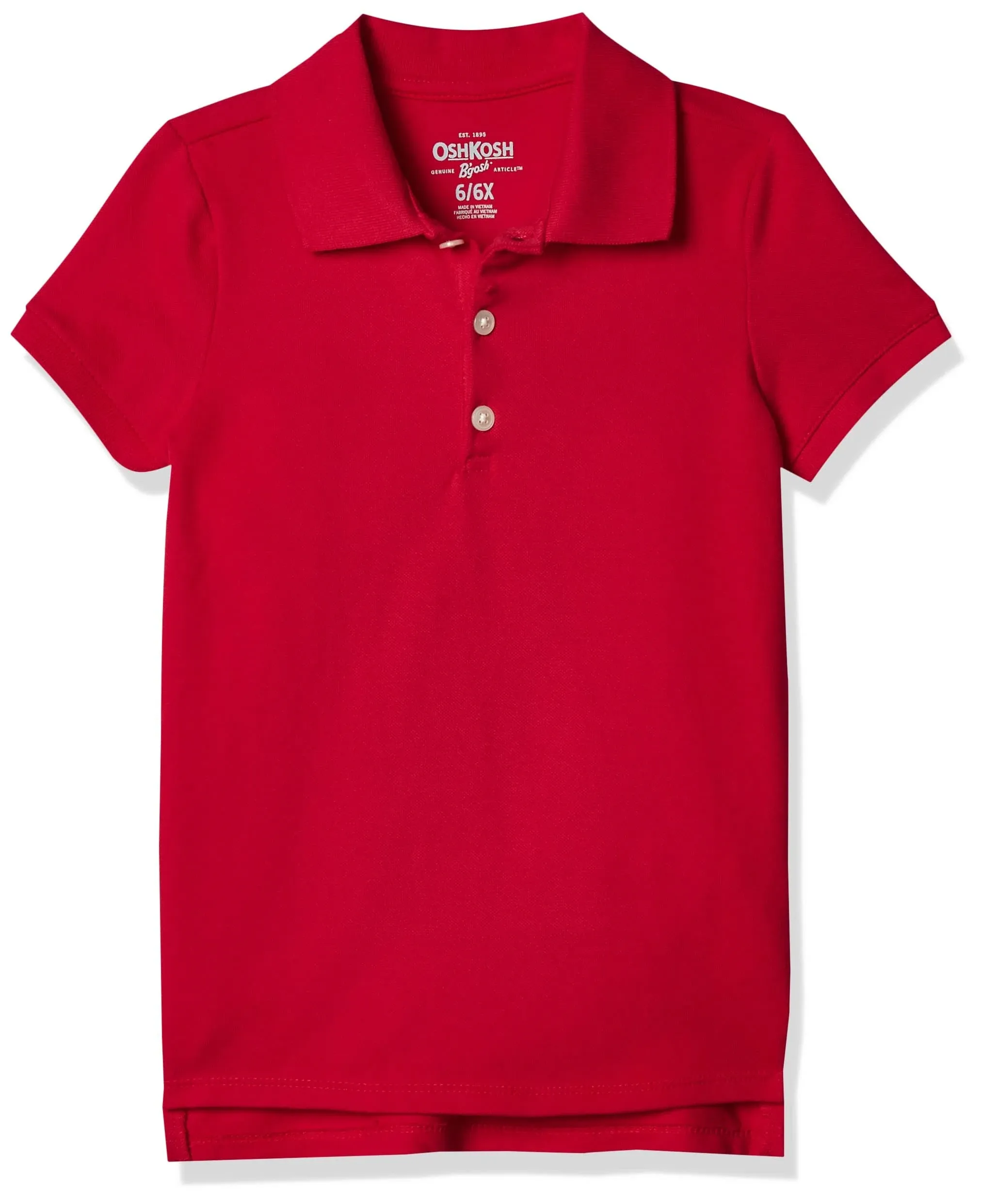 Osh Kosh Girls&#039; Short Sleeve Uniform Polo, Red 1, 8