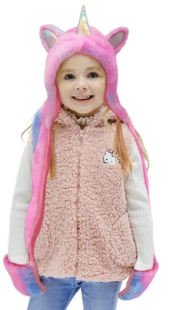 Unicorn Winter Hat with Scarf and Mittens