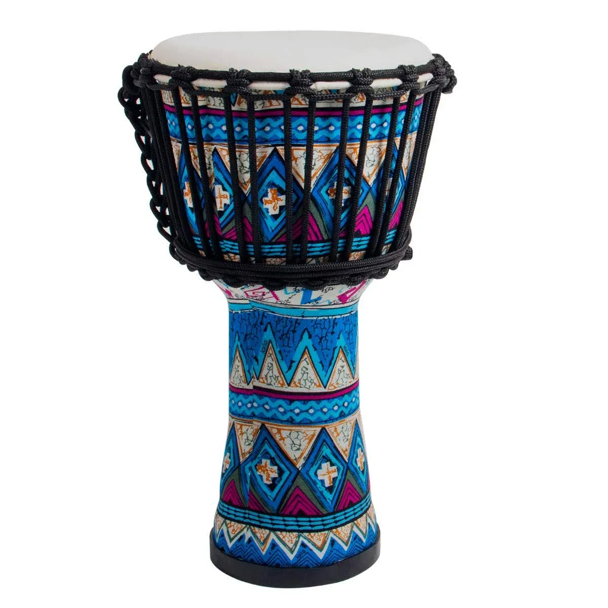 African Djembe Drum, Standard 8&#039;&#039; Blue Cloth Stitched Congo Drum, Professiona...