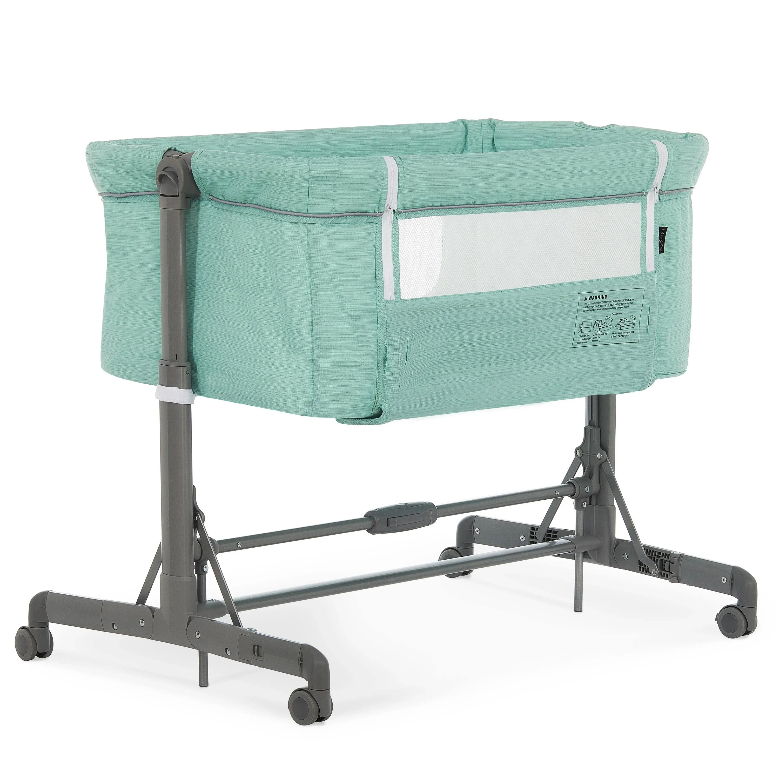 Dream On Me Zimal Bassinet and Bedside Sleeper in Dark Grey, Lightweight and Portable Baby Bassinet, Breathable Mesh Panels, Easy to Fold and Carry Travel Bassinet, JPMA Certified