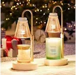 2-Pack Candle Warmer Lamp with Dimmer, Lamp Candle Warmer with 4 Bulbs for 3 Wick ...