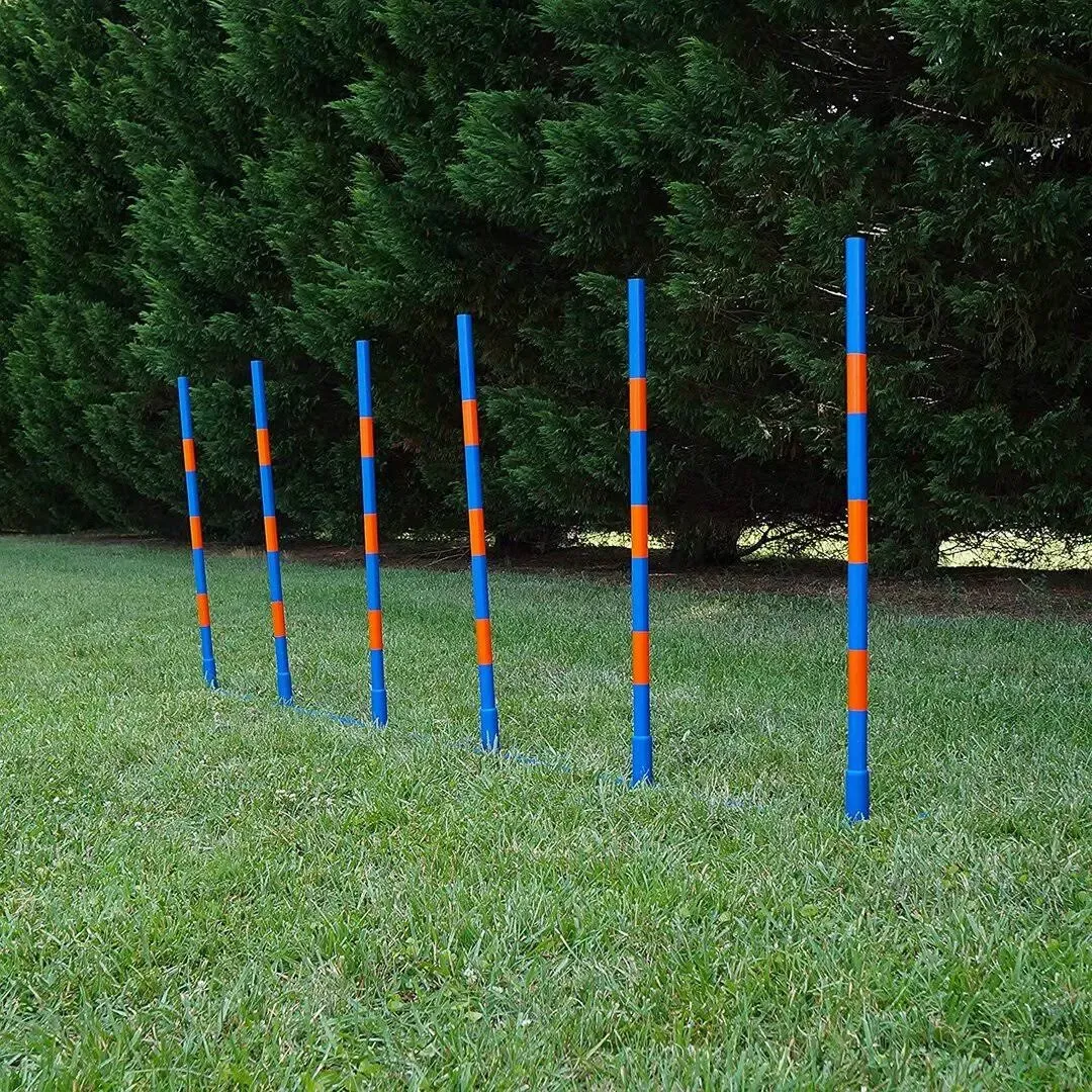 Lord Anson™ Dog Agility Weave Poles - Competition Grade Adjustable Agility Weave Pole Set - Dog Agility Equipment Set - 6 Weave Pole Set w/Carrying Case