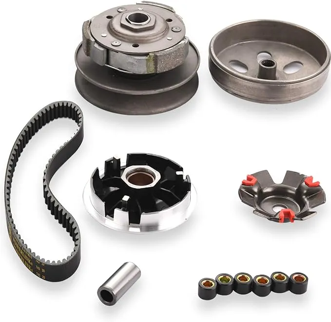 CLEO Gy6 150cc high performance clutch set，include clutch Assembly and Variator Assembly with 743 belt, fit for GY6 125cc And 150cc 4-Stroke Engine Scooter ATV Taotao Roketa Sunl