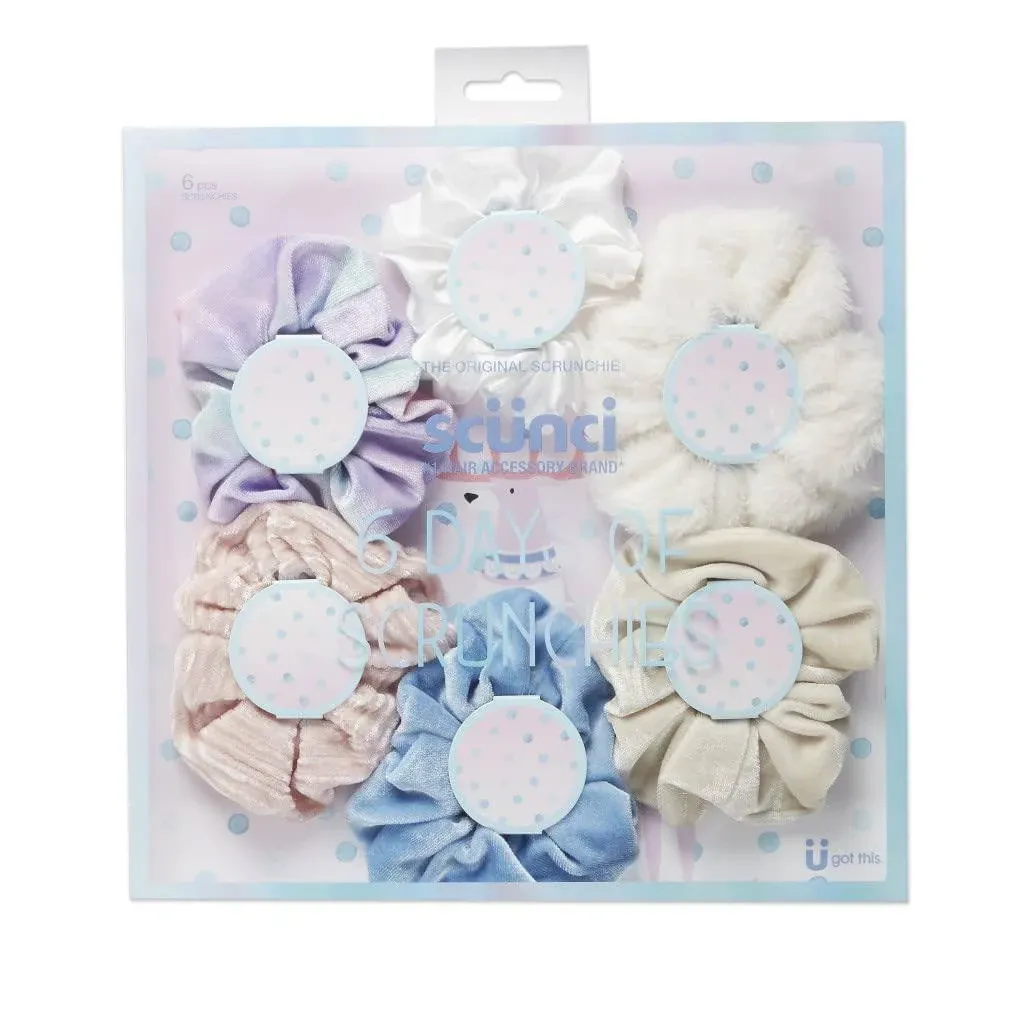 Scunci Scrunchie 6 Days of Scrunchies Hair Accessory Gift Box Set 6pc