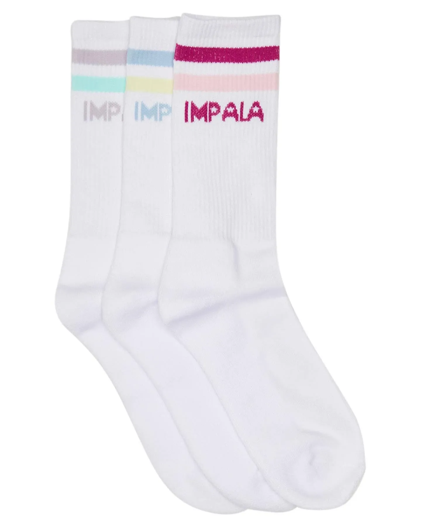 Impala Stripe Socks 3 Pack (Pastel)