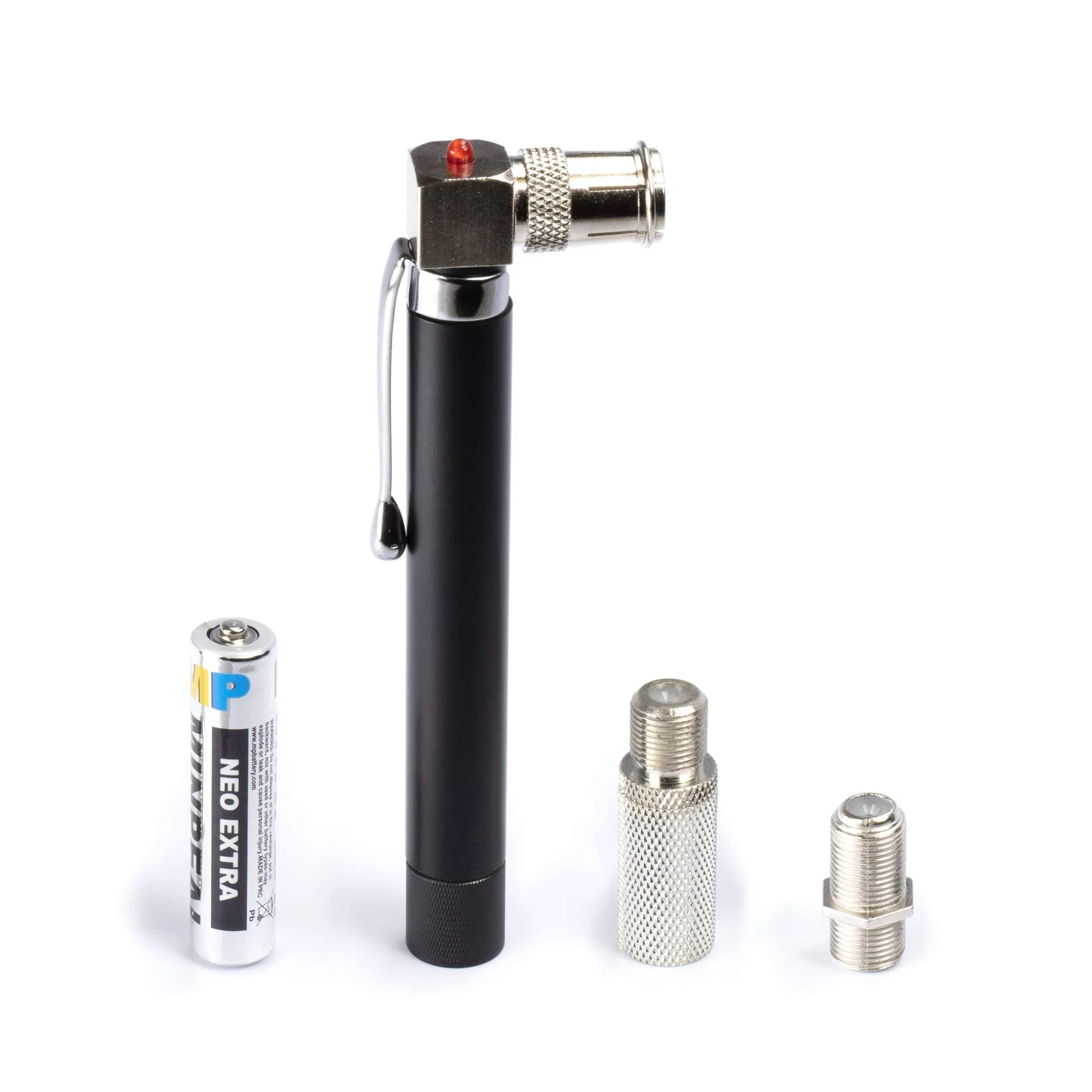 THE CIMPLE CO Coaxial (Coax) Pocket Continuity Tester (Tracer) with Voltage Toner (Sound) and Barrel Connector Bundle, for Testing, Labeling, and Identifying coaxial Lines - Long