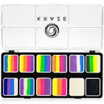 Kraze FX Face Paints | SPLASH GLAM - 12 One Stroke Split Cake Palette (6 gm each)