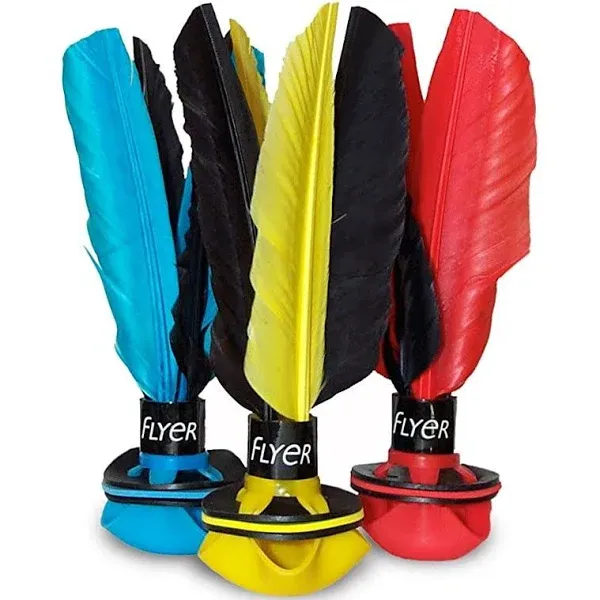 Peteca Shuttlecock Jianzi Indiaca Volleybird, Three Pack, Assorted Colors