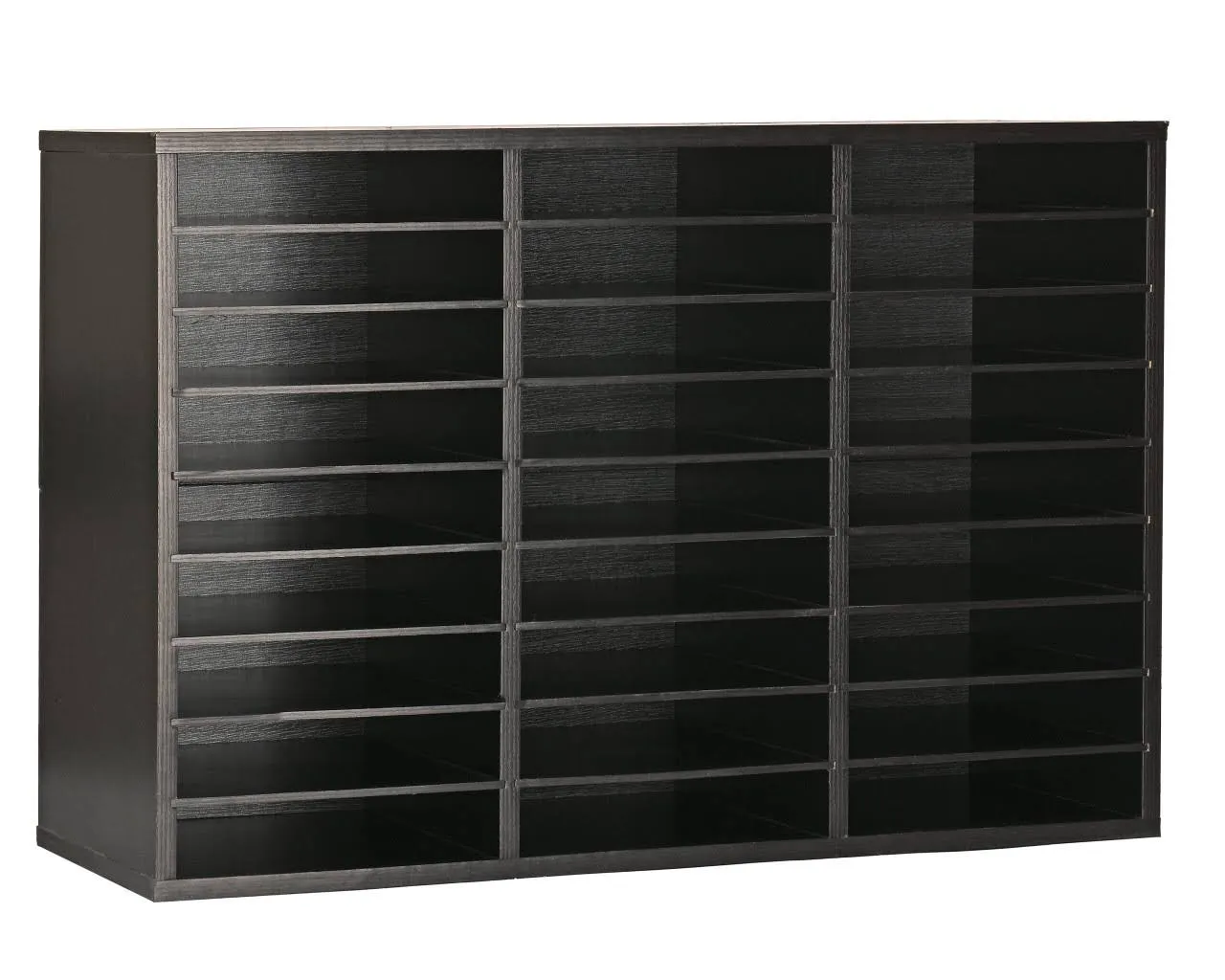 AdirOffice Wooden Literature Organizer 27 Compartments Black OF201-01-BLK